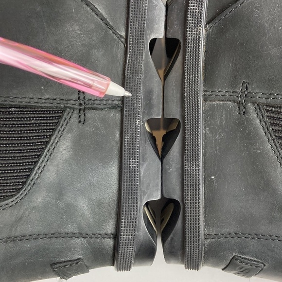 Sorel Joan Of Arctic Wedge II Chelsea Black Leather Booties Platform 10 NL3022 - Picture 10 of 16